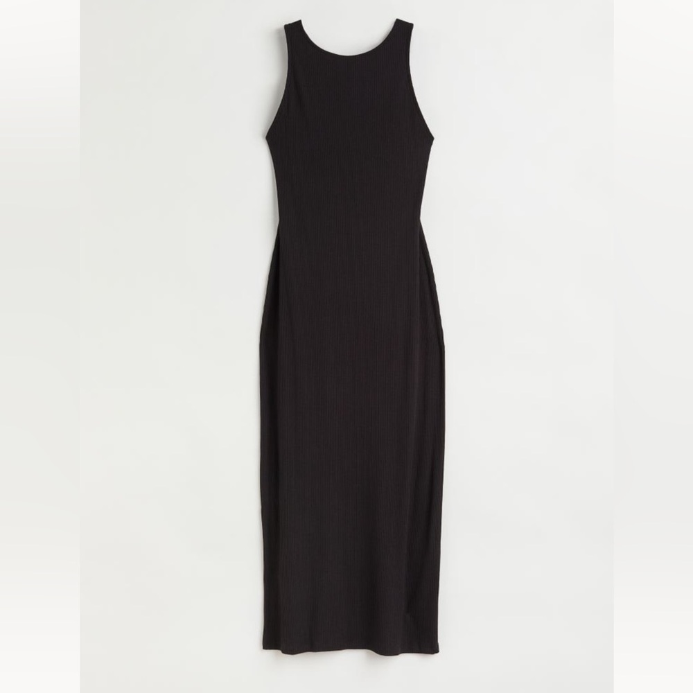 Ribbed Midi Dress- Open Back